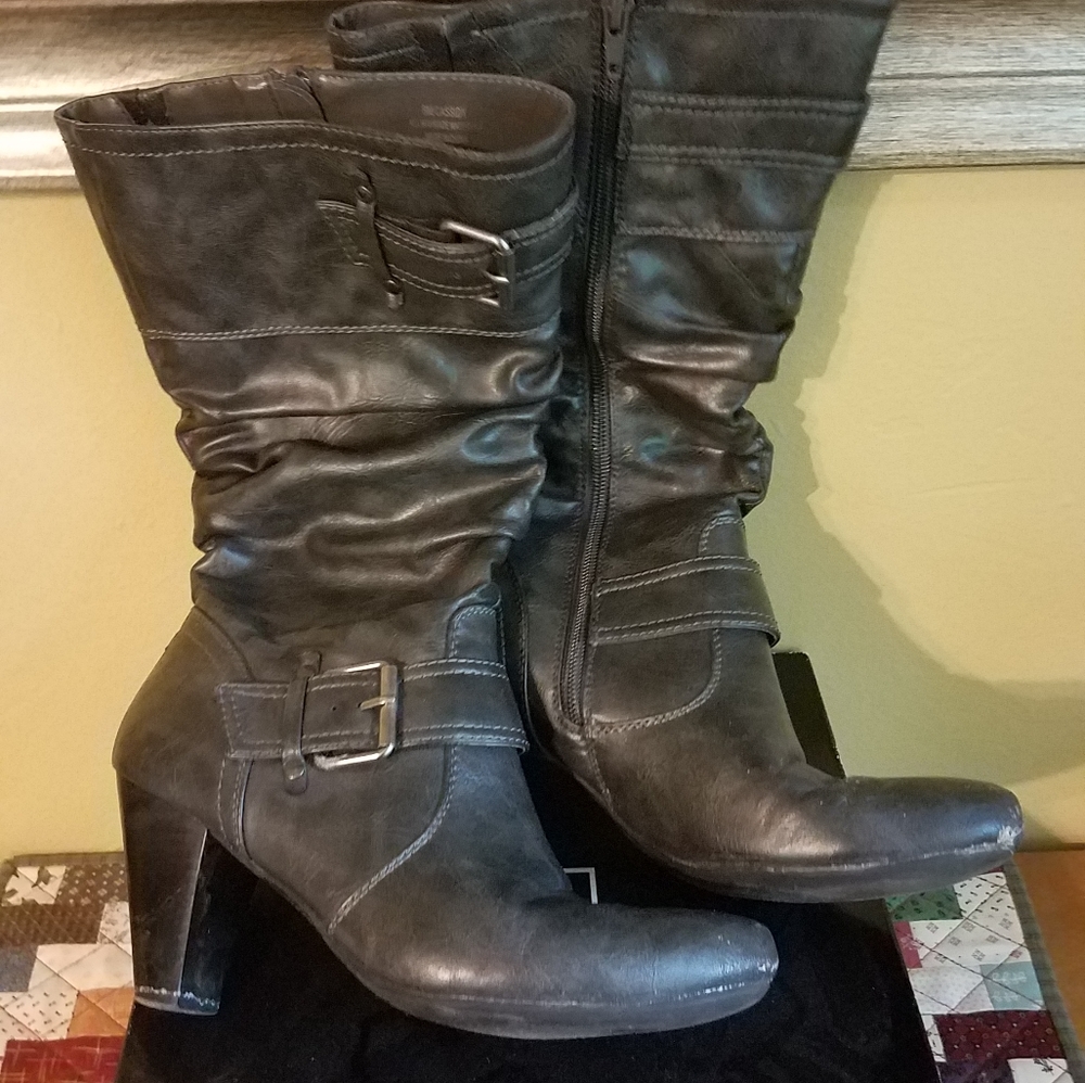 Grey Dress Boots